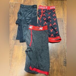 Three pair American Eagle Outfitters 9” boxerbriefs size small